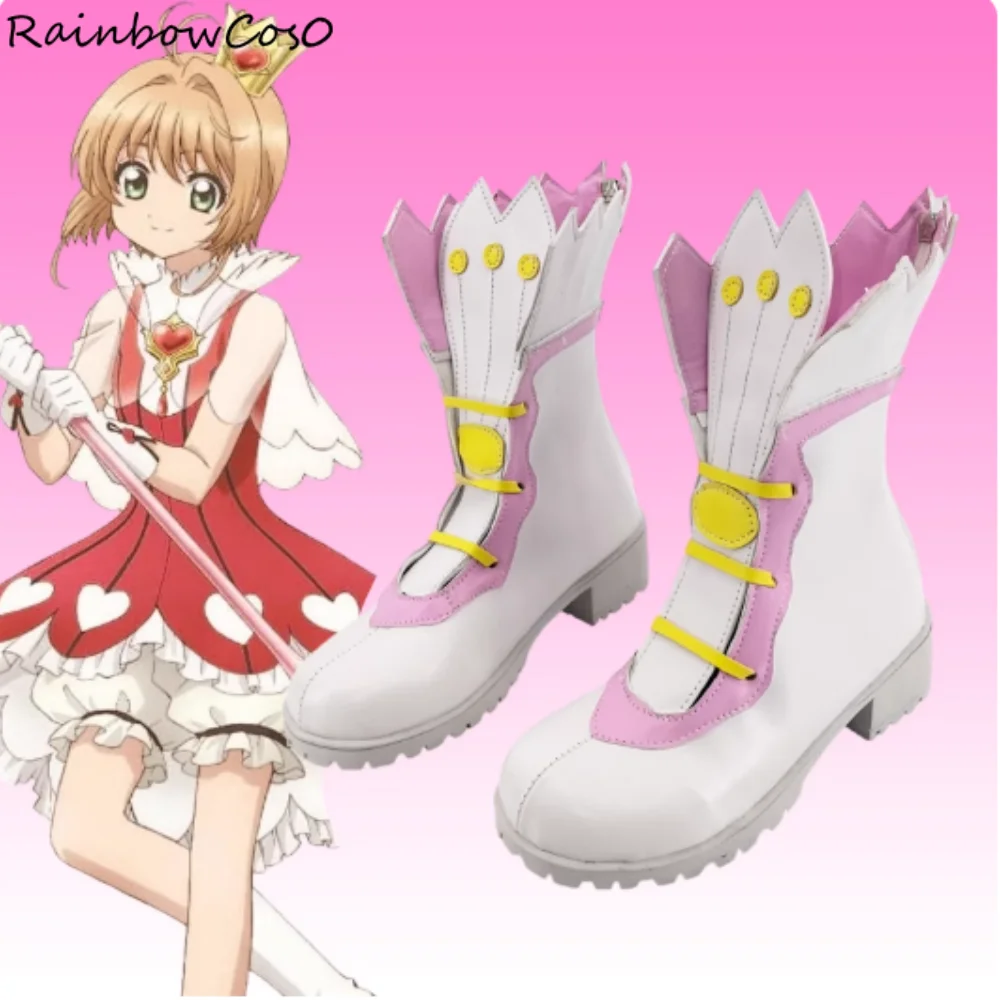 KINOMOTO SAKURA Cosplay Shoes Boots Game Anime Party Halloween RainbowCos0 W5252