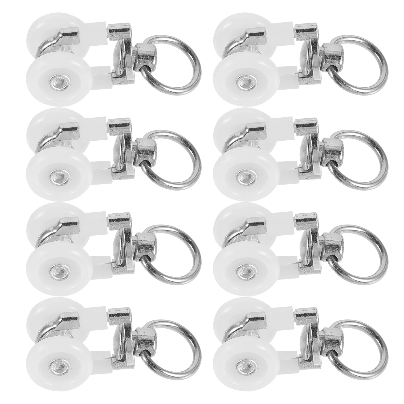 20 Pcs Curtain Track Pulley Practical Use Wheels Twin Wheeled Carriers Brackets Runner Silent Alloy Gliders