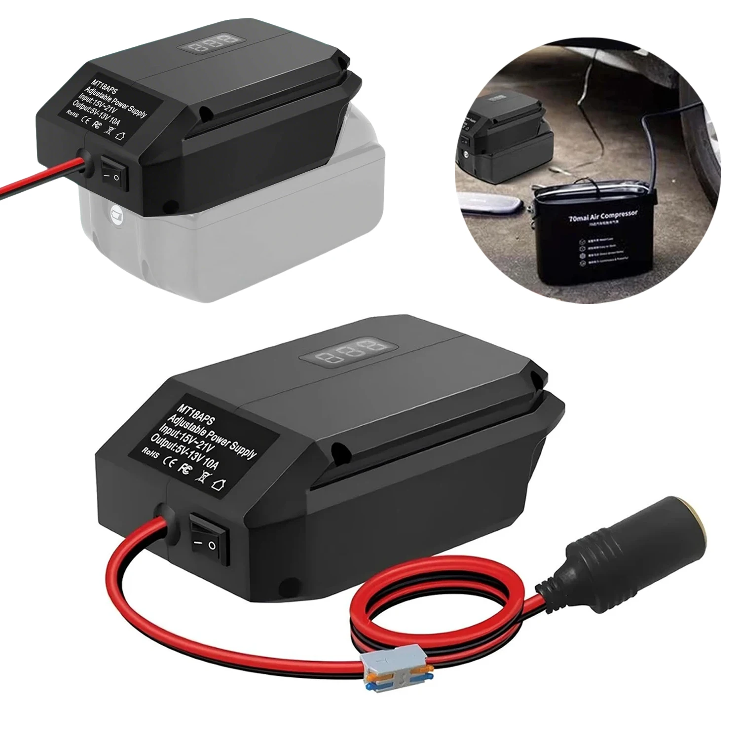 

for Makita 18V to 12V Step Down Power Wheels Battery Adapter, 5V-13V Buck Converter Regulator, DIY Charger Converter(No battery)