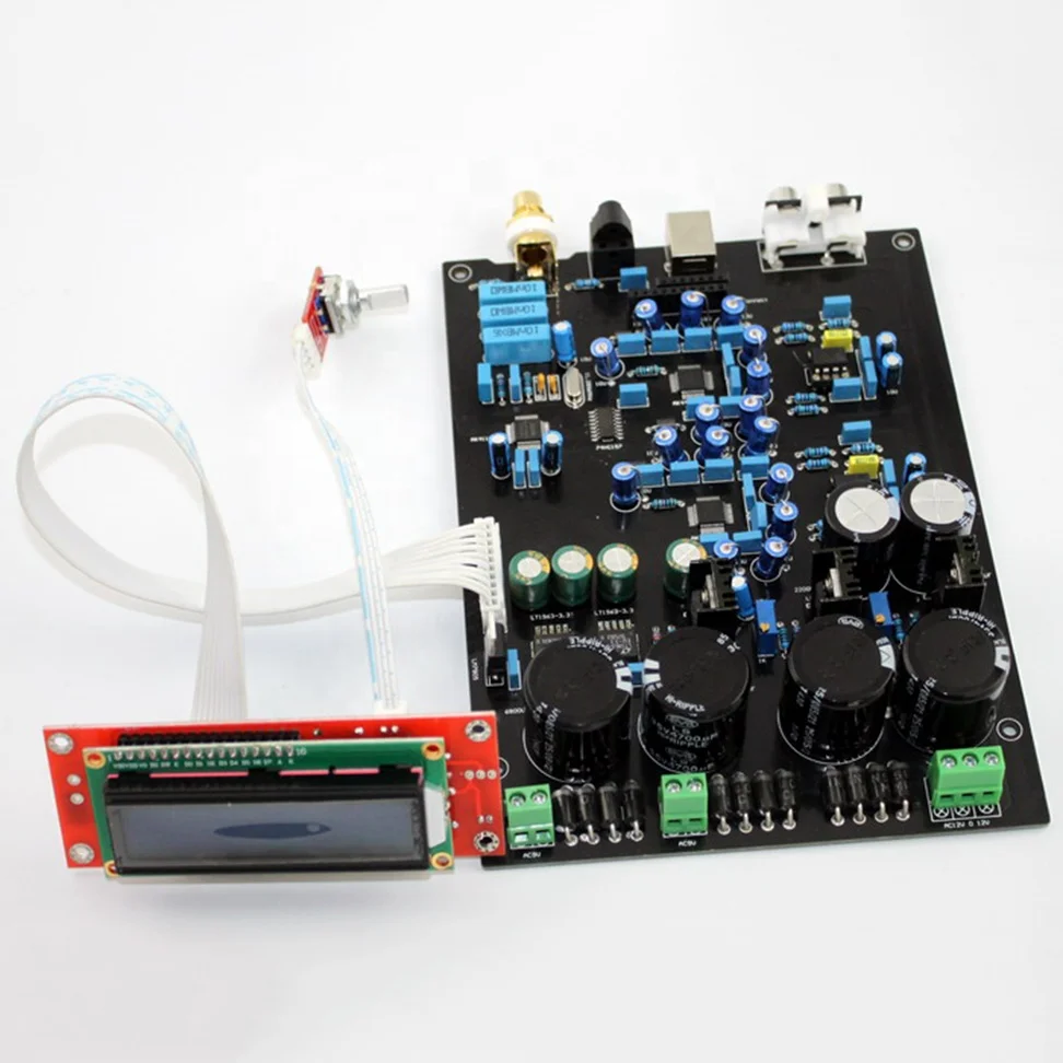 AK4490EQ Dual Parallel Soft Control Board Coaxial Fiber DAC Decoder Board Kit with Display Support DOP DSD