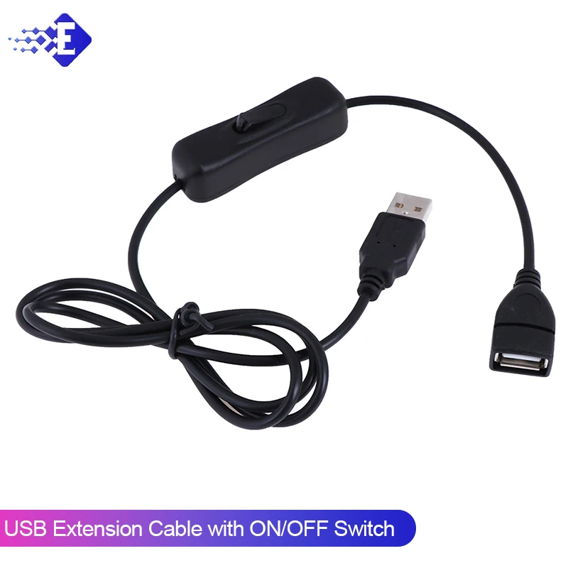 100cm Male To Female USB Extension Cord With Switch ON/OFF Cable Extension Toggle For USB Lamp USB Fan Power Supply Line Durable