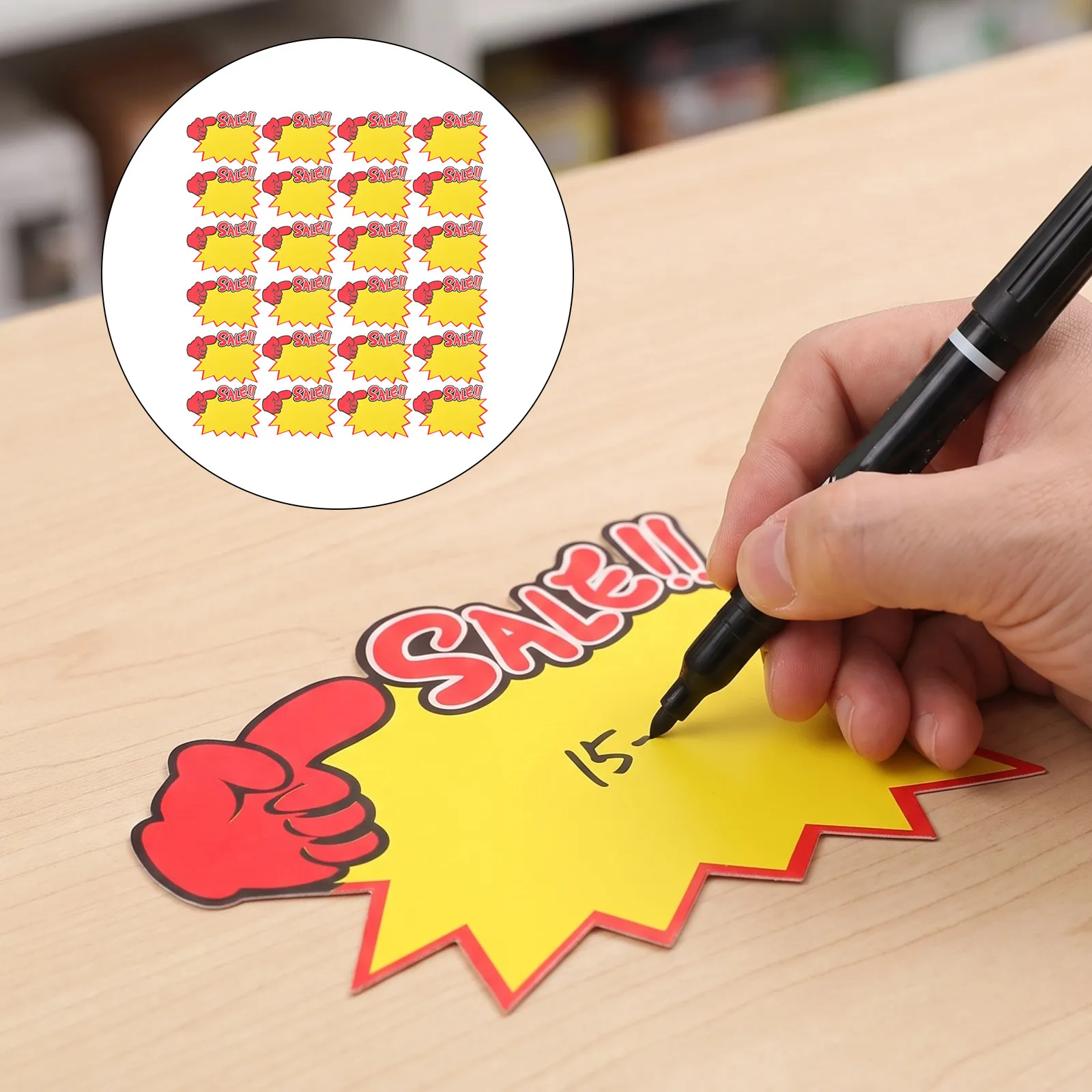 50Pcs Blank Price Tags Star Shape Burst Design Sale Price Cards Retail Store Fruit Display Labels Star Shaped Signs