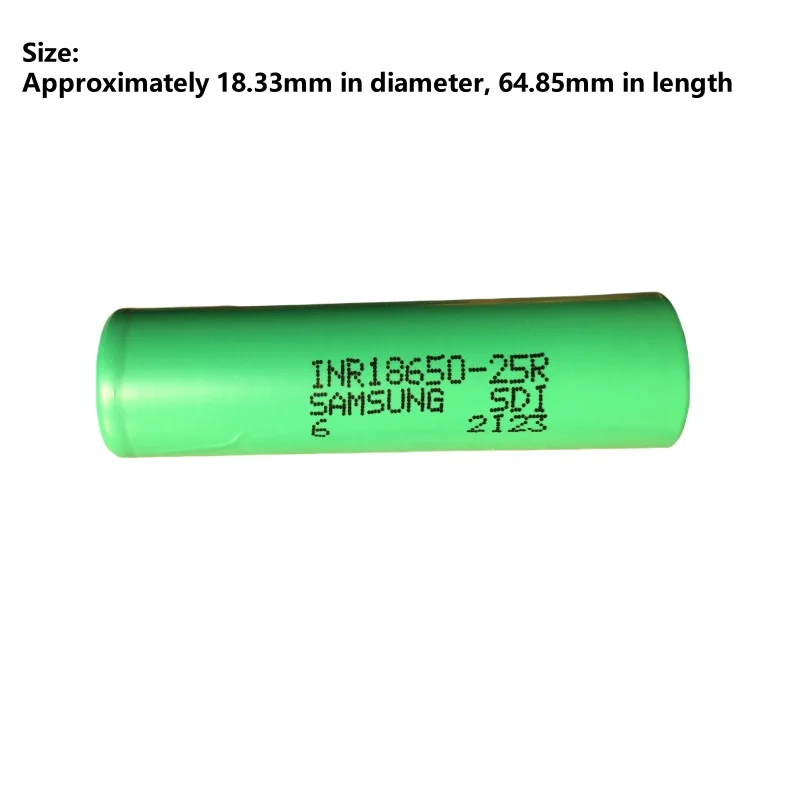 Original NEW 3.7V 2500 mAh INR18650 25R Rechargeable Lithium Battery 20A Discharge Flat Top 18650 Cell For Atomizer, RC, DIY