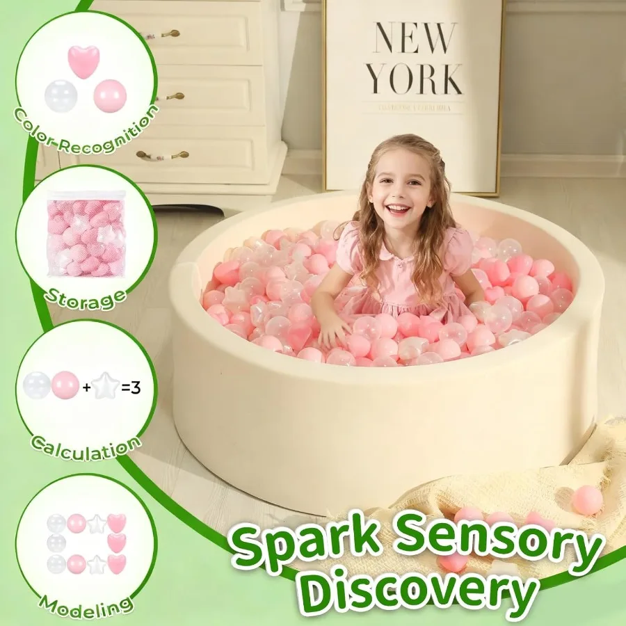 ลูกบอลพลาสติกสำหรับบ่อบอล รูปดาวและหัวใจ สำหรับเด็กเล็ก - 200 ลูก สำหรับความสนุกสนานในบ่อบอลและการเล่น