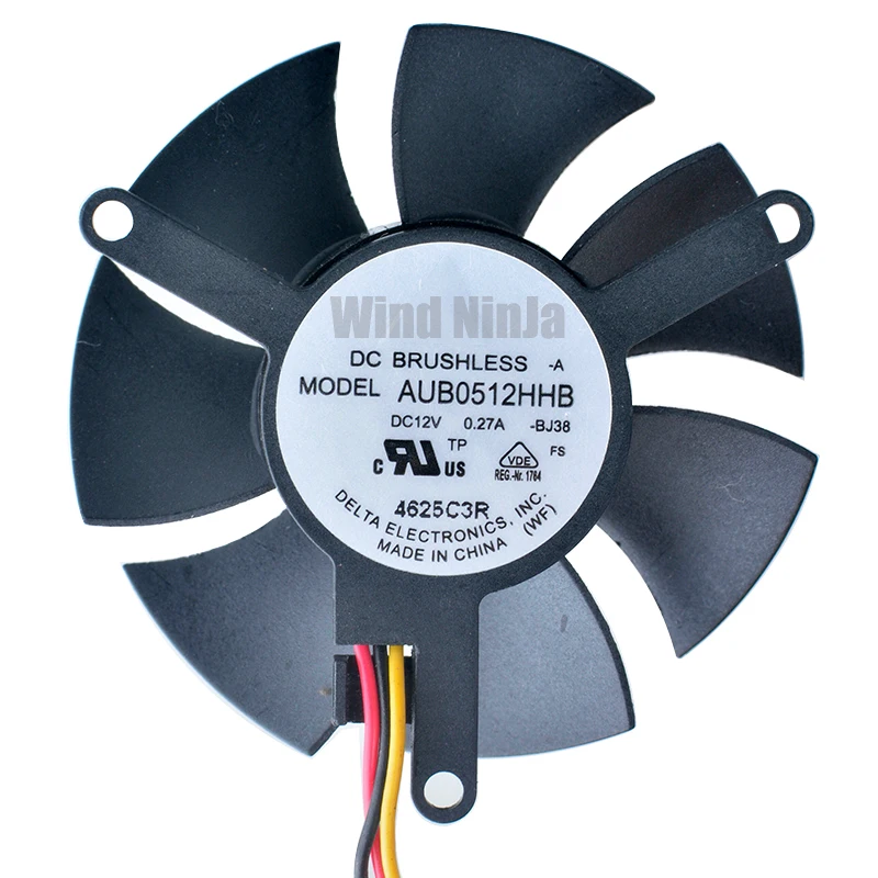 

AUB0512HHB 47mm diameter 40x40x40mm DC12V 0.27A 3pin Cooling fan for XPS One 2710m industrial computer CPU router