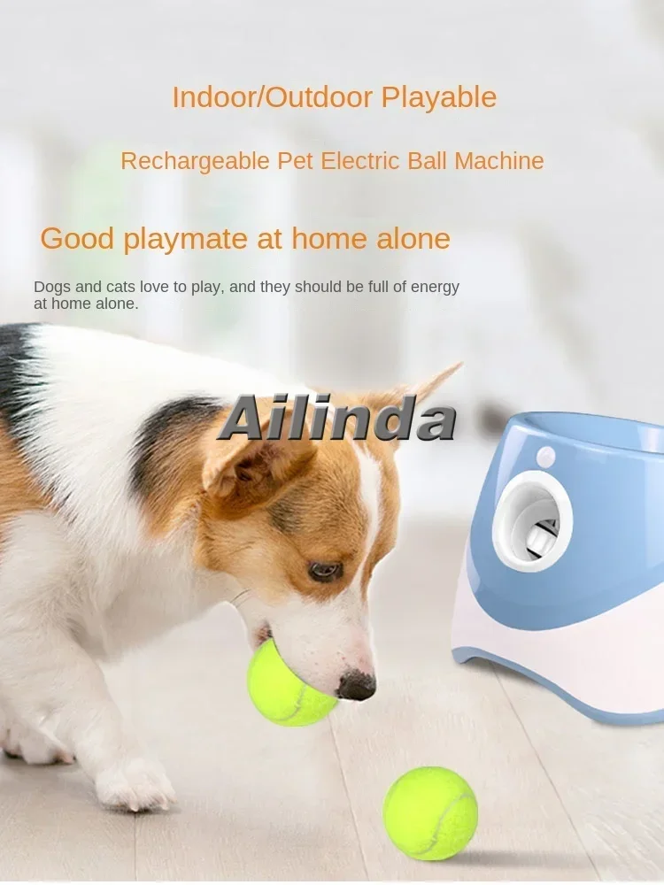 Pet Tennis Launcher Dog Toy Pitching Pinball Machine Throwing Ball Walking Dog Ball Dispenser Artifact Automatic Ball Machine