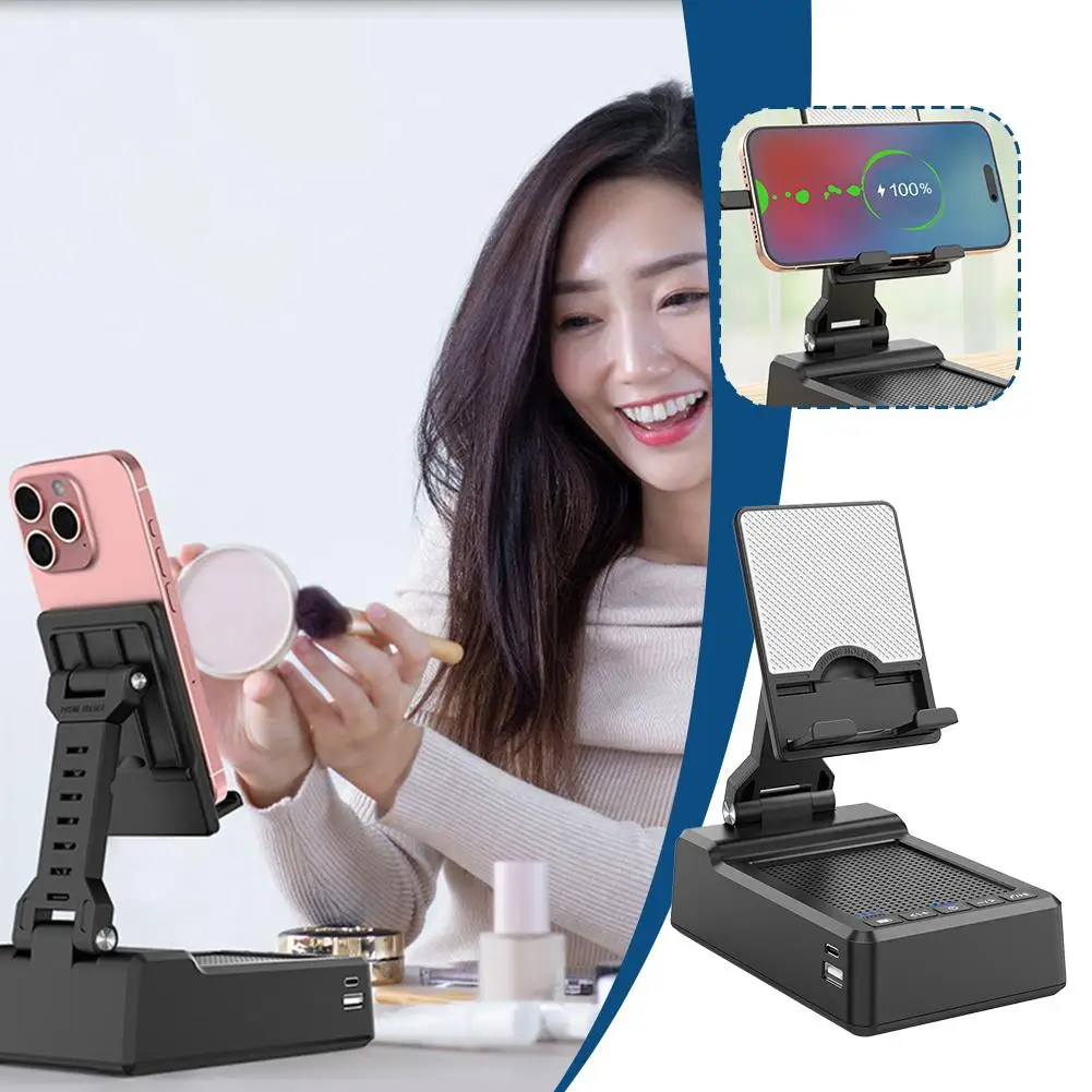 For 3 In 1 Bluetooth Audio Power Bank Bracket Multi-function Charging Mobile 3-in-1 Bluetooth With Treasure Phone Stand Aud Q5X6 image 2