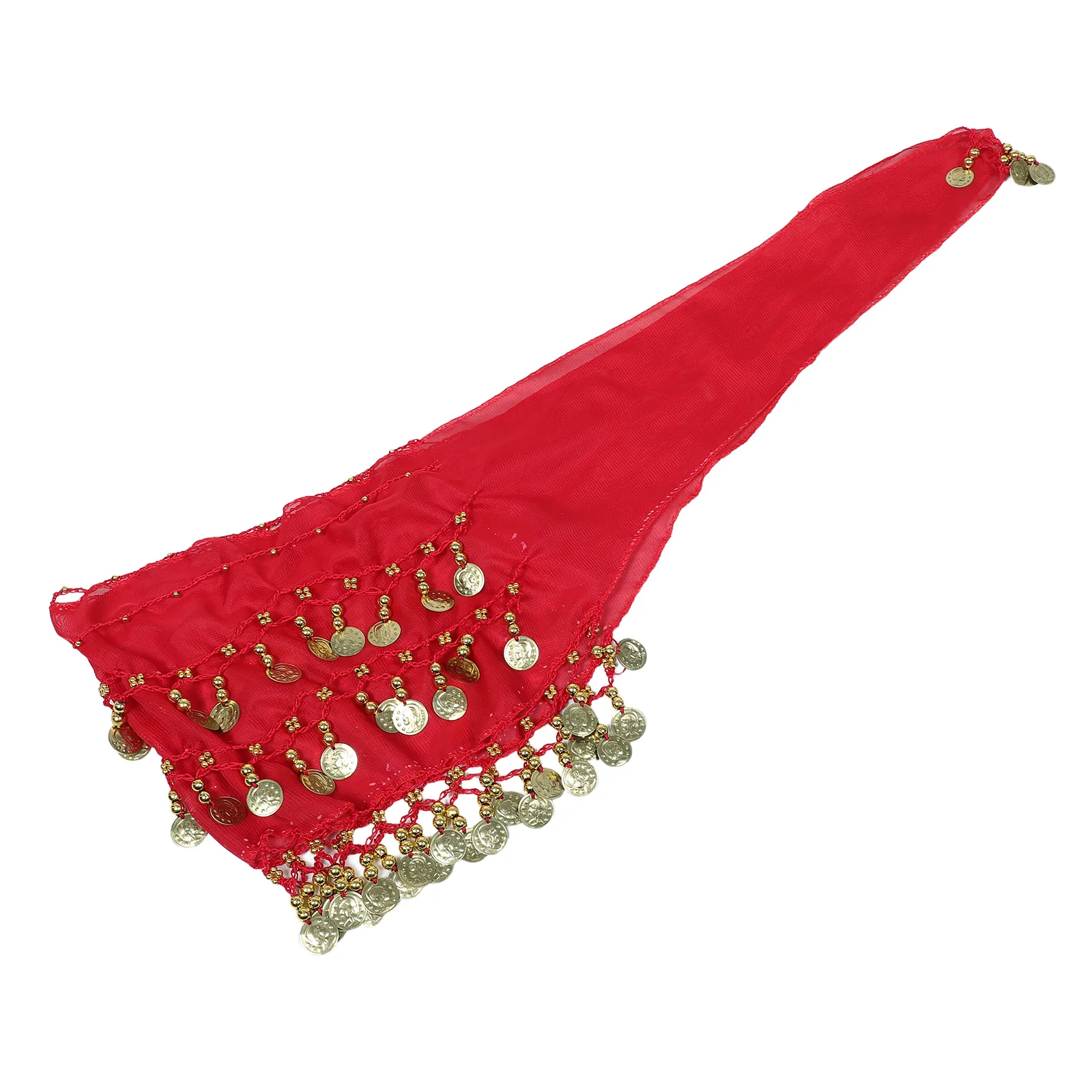 

Triple Layer Belly Dance Skirt with 72 Coins Lightweight Chiffon Hip Belt for Women Secure Accessory Modern