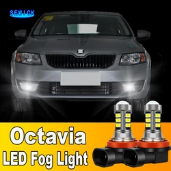 2pcs LED Front Fog Light Bulb Accessories For Skoda Octavia 2 MK2 A5 3 MK3 A7 2004-2016 2007 2008 2009 2010 2011 2012 2013 2014