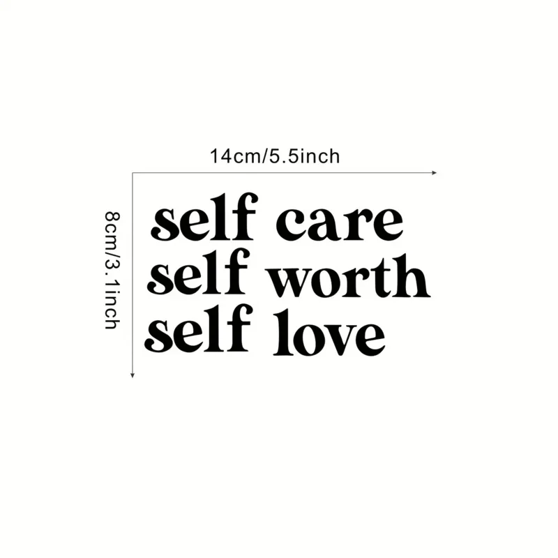 Self-care·Self-Esteem·Self-Love Inspirational Stickers - Modern Glossy Glass/Mirror/Door and Window Adhesive Decoration