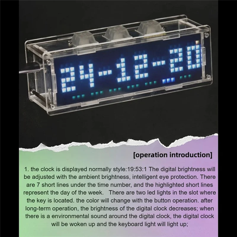 Reliablergb Ambient Light With Mechanical Keycap Clock Support Timer 3 X 6 Color Lighting Effect Wifi Connect Mobile Phone PC