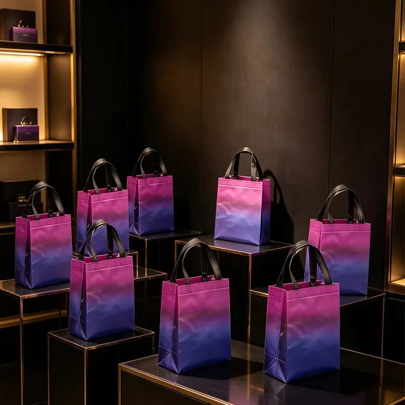 10 Gradient Handheld Gift Packaging Bags, Shopping Bags, Sturdy and Durable, Suitable for Daily, Holiday and School Carrying Use