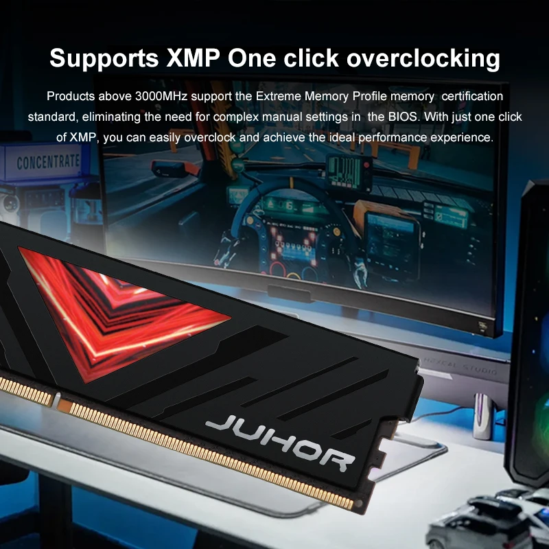 JUBathroom-Mémoire RAM de jeu de bureau, R RGB DDR4, 8 Go, 16 Go, 3200MHz, DIMM