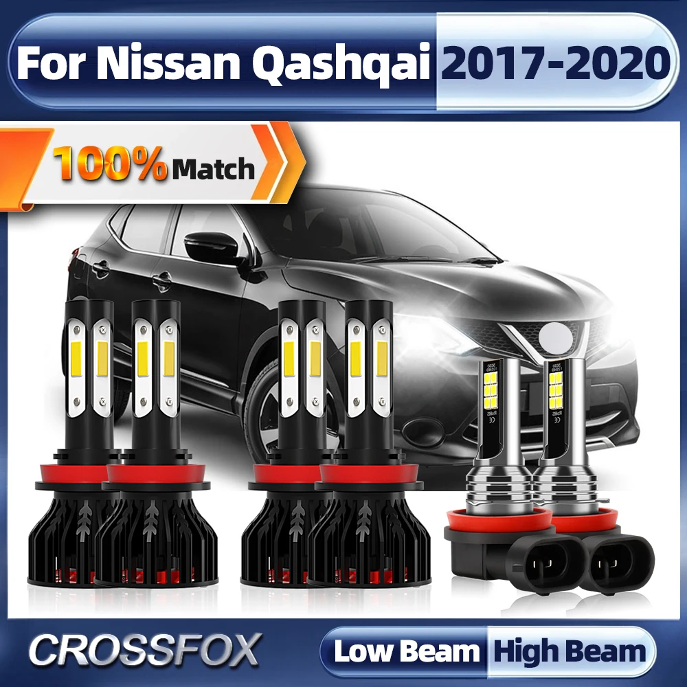 H11 Car LED Headlight Bulbs 360W 60000LM Canbus Auto Headlamp Turbo Car Fog Lights For Nissan Qashqai 2017 2018 2019 2020