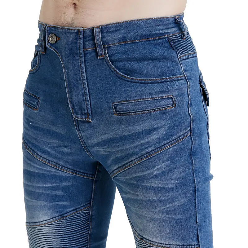 New Motorcycle Riding Jeans Black Blue Men with Knee Hip Pads Motocross Racing Pants Motorbike Cycling Trousers Protective Pants