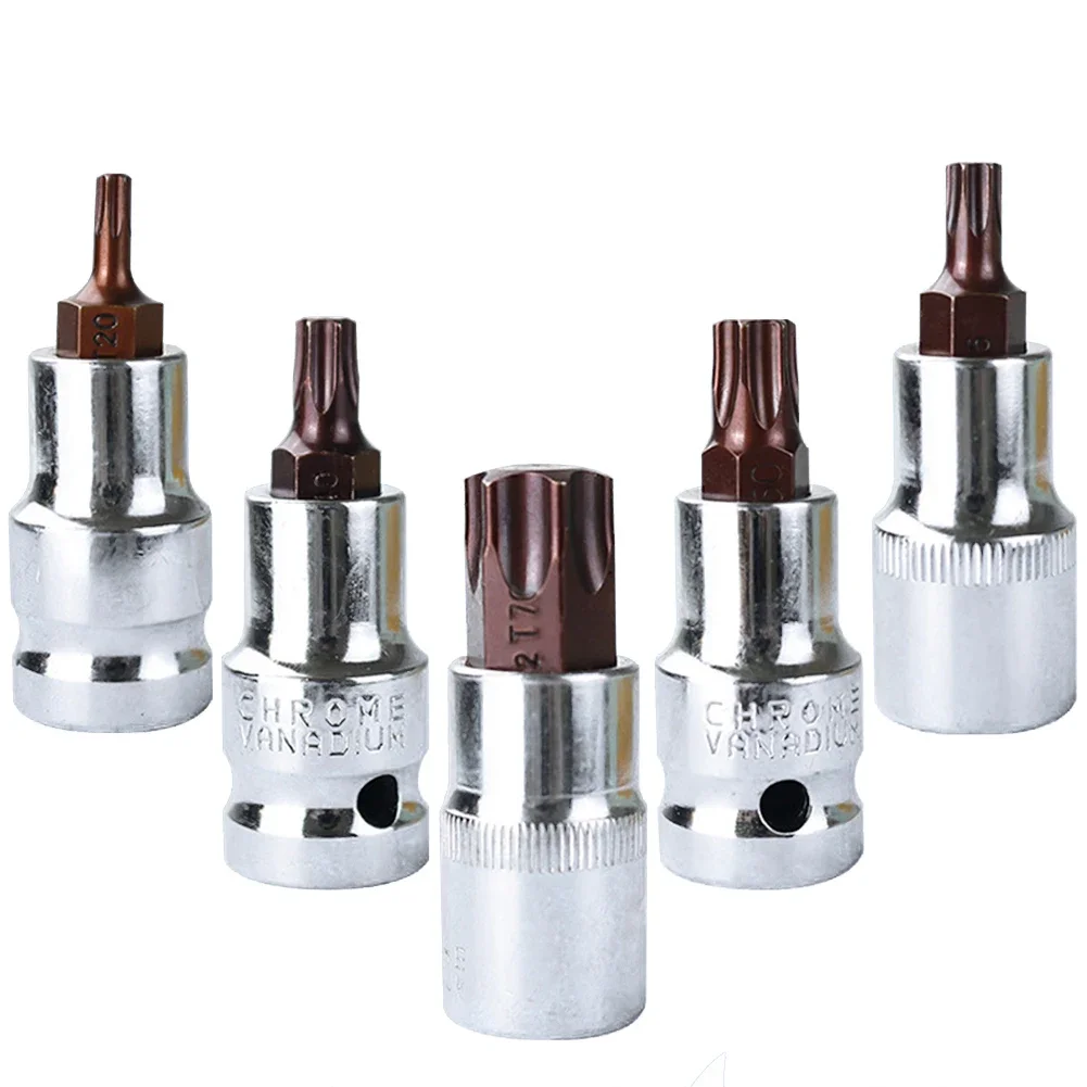 1 PC T20-T70 Hex ไขควง Torx Bit ซ็อกเก็ต 1/2 นิ้วซ็อกเก็ตประแจ Slotted TIP ไขควงเครื่องมือ