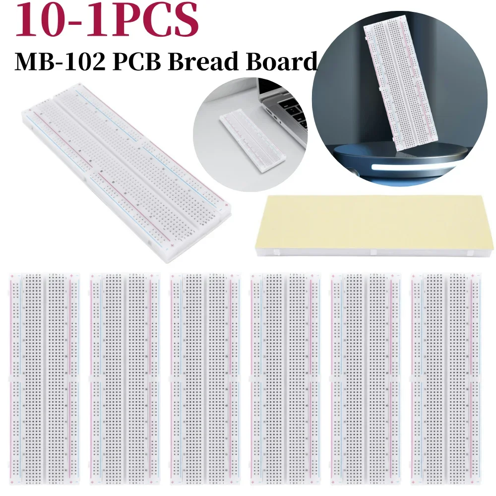 10-1 قطعة اللوح 830 نقطة لحام PCB لوح خبز MB-102 MB102 اختبار تطوير 200 الرافعة لتقوم بها بنفسك أبيض/شفاف مع التعبئة