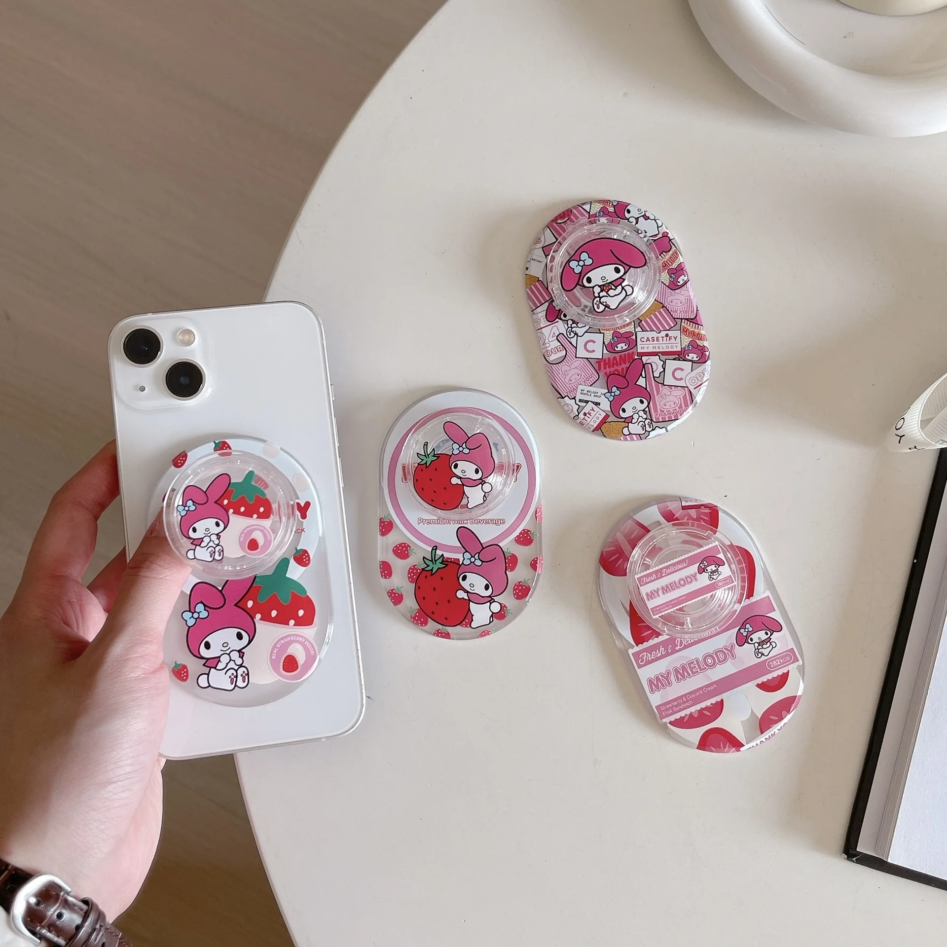 Super Strong Magnetic Snap Phone Holder Wireless Charging New Cute Cartoon Animal Girl Pink Magsafe Pop Sockets Phone Stand