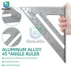 7'' Triangle Ruler Square Angle Protractor Aluminum Alloy Right Angle Ruler For Building Framing Carpenter Measuring Tools