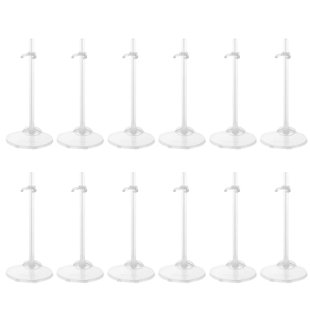 

12 Pcs Figurine Display Shelf Stand Bracket Showcase Figure Base Toy Transparent Dolls Shop Supplies Stands