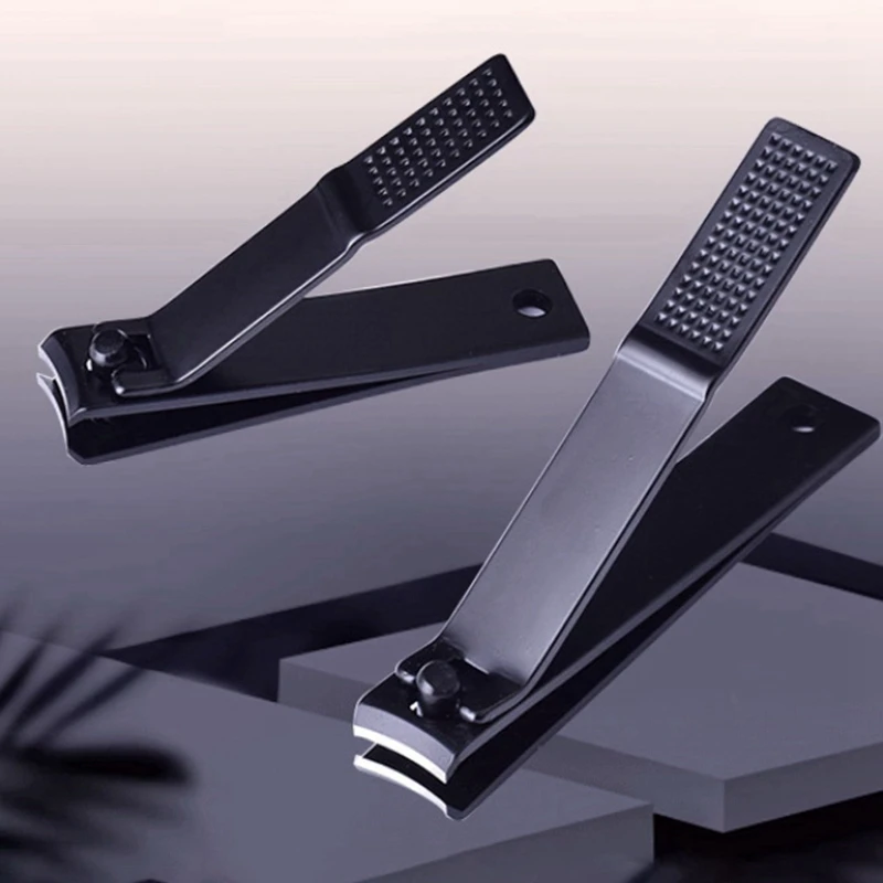 Tagliaunghie nero tagliaunghie Super affilate in acciaio inossidabile e unghie dei piedi strumento per Manicure tagliaunghie a naso piatto S