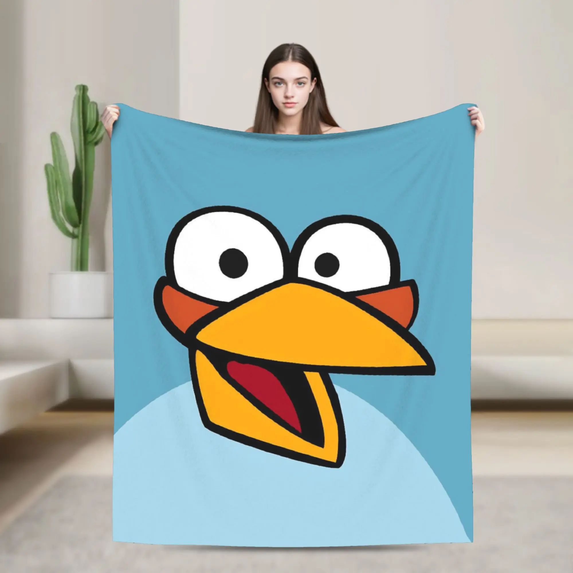 

A-Angry Anime B-Birds The Blues Blanket Cover Plush Throw Blankets Summer Air Conditioning Decoration Soft Warm Bedspreads,