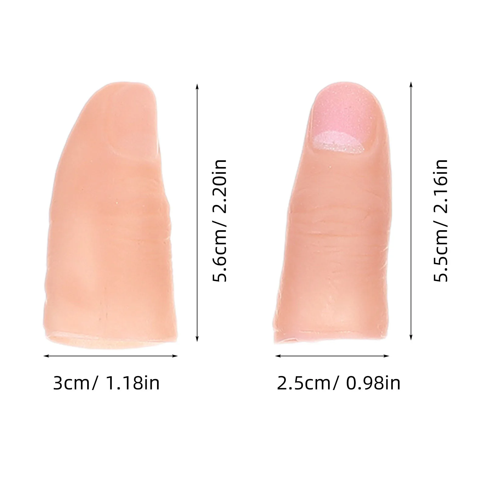 20Pcs Fake Thumb Finger Tips Realistic Artificial Covers for Stage Tricks Party Cosplay Magician Accessories