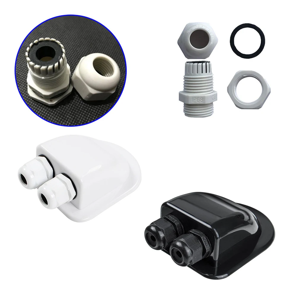 Caravan Solar Car Junction Box Roof Single/Double Wire Entry Gland Box Solar Cable Motorhome Junction Box RV Camper Accessories