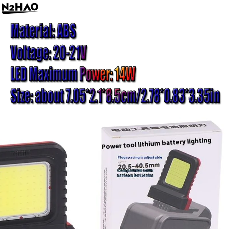 Lithium-Ion Battery Work Light Battery Lighting LED Work Lamp Portable Power Tool Lighting Accessories Long-Lasting Strong Light