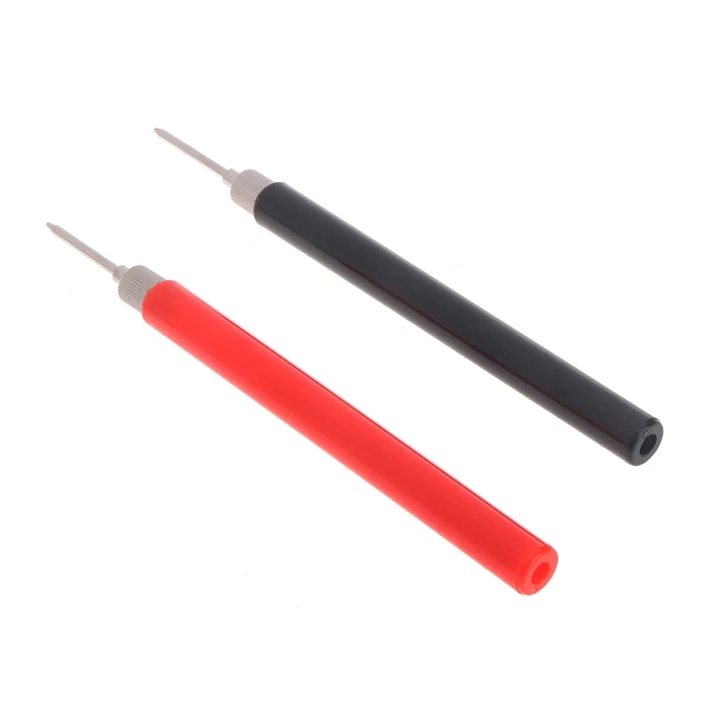 2PCS 128mm punte della sonda di prova a molla connettore del filo del gancio di prova isolato per Pin di puntali dell'ago dell'acciaio inossidabile del multimetro