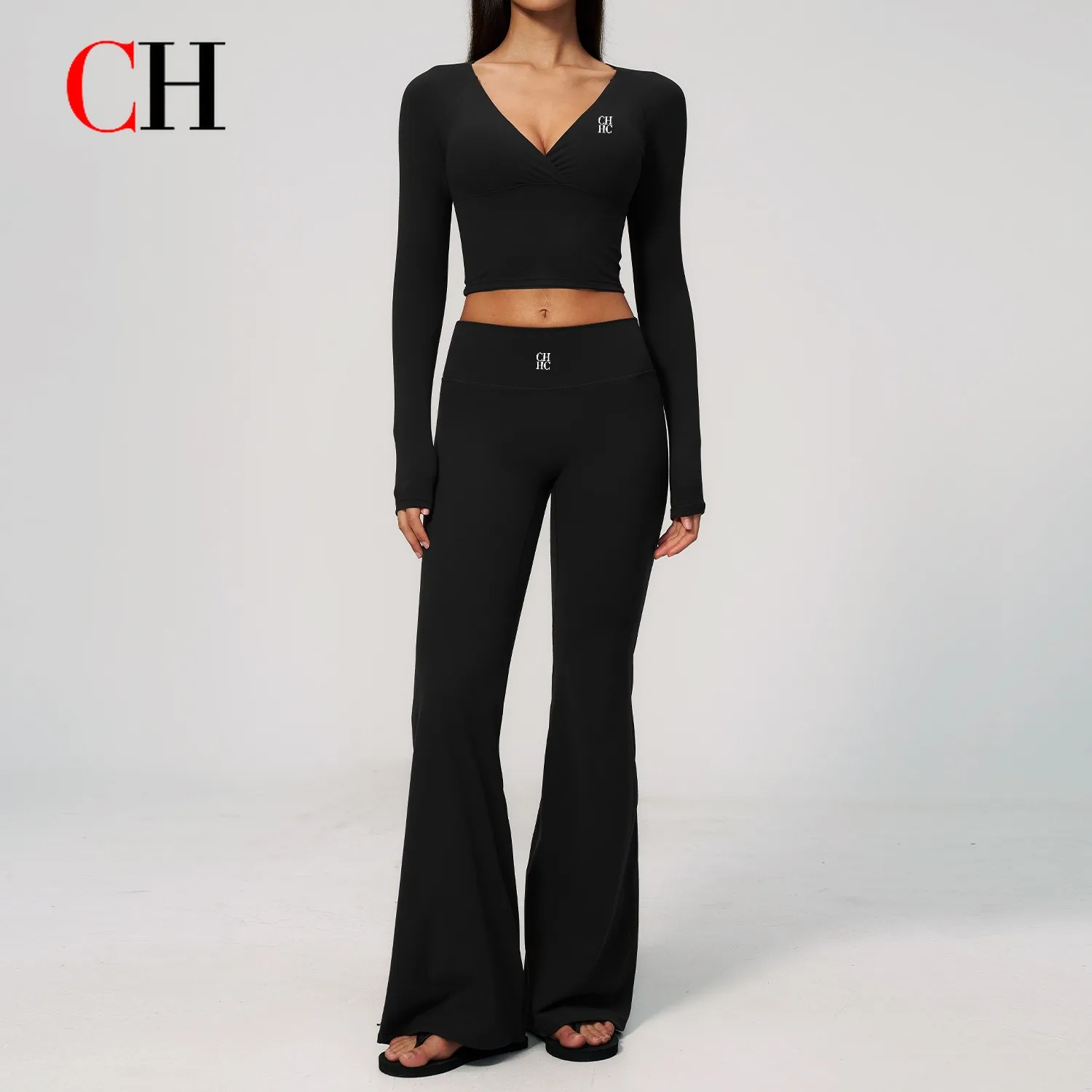 CH New Cream-style Yoga Set Women's Quick-dry Fitness Wear Outdoor Casual Running High-waisted Sportswear Set