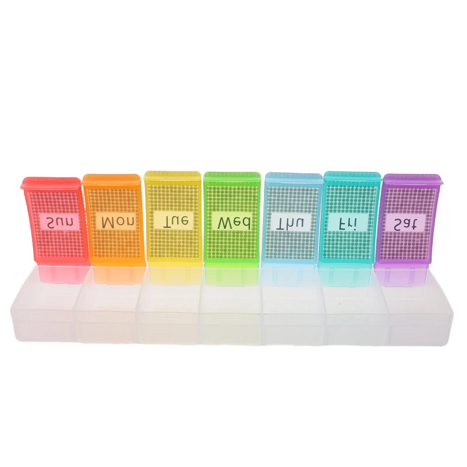 Weekly Pill Case Small Plastic 7-Compartments Medicine Organizer for Travel Purse Daily Vitamin Holder Portable