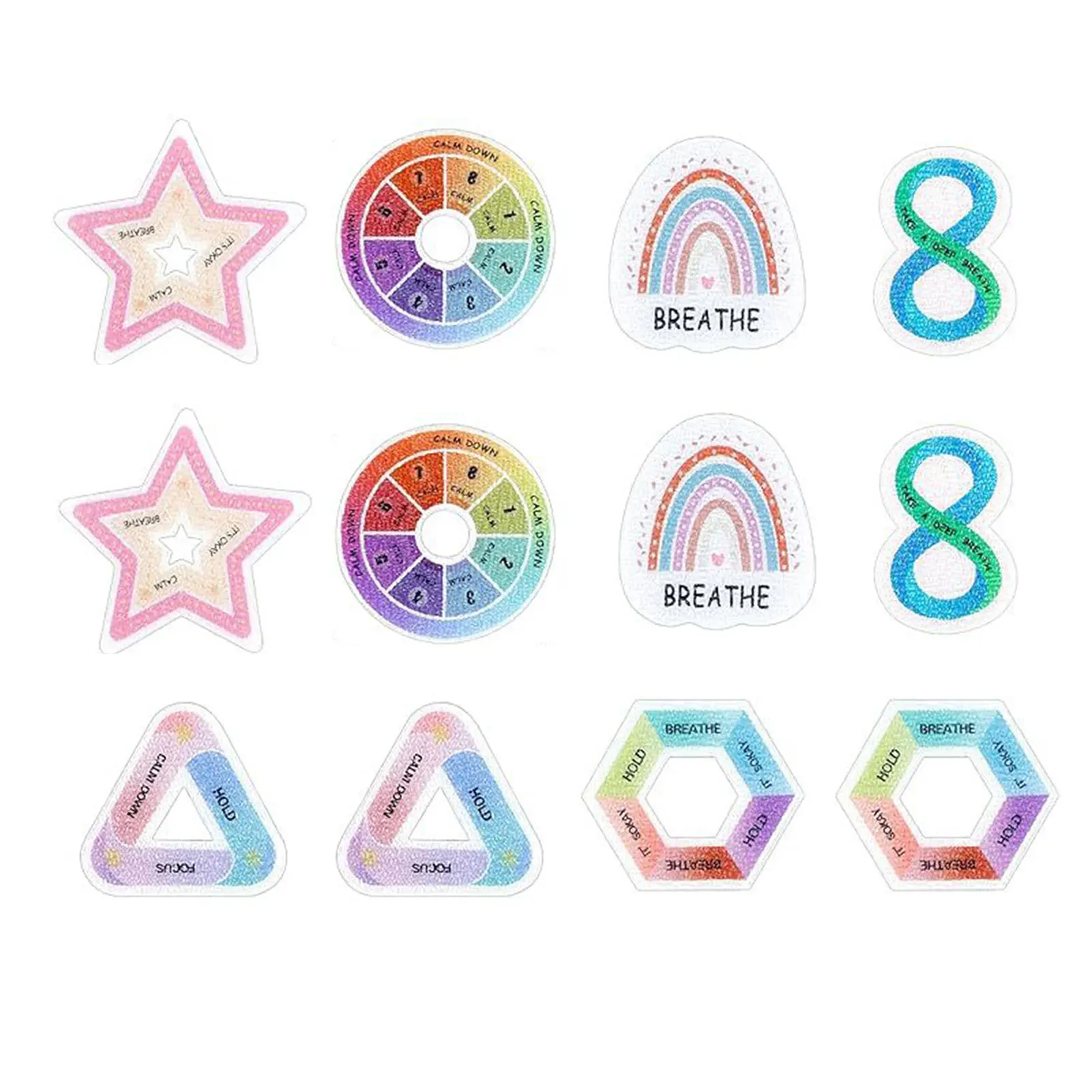 Calm Stickers For Anxiety Textured Sensory Adhesives Clam Sensory Strips Teenagers Adults Classroom DIY Stress Relief Stickers