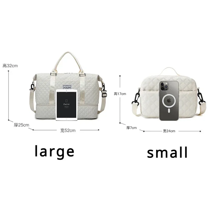 

Travel bags 2pcs set large capacity duffle bags yoga sports fitness bags clothing storage bag wet and dry separation handbag