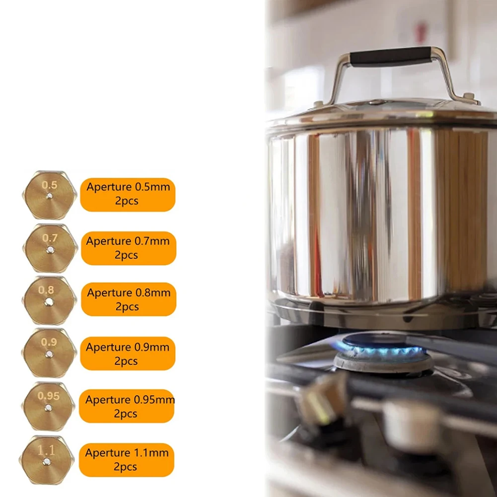0.7*0.8CM M6*0.75 Gas Stove Nozzles G25 Natural Gas Compatible Orifice Size Variety 0.5-1.1mm For Gas Cooktops