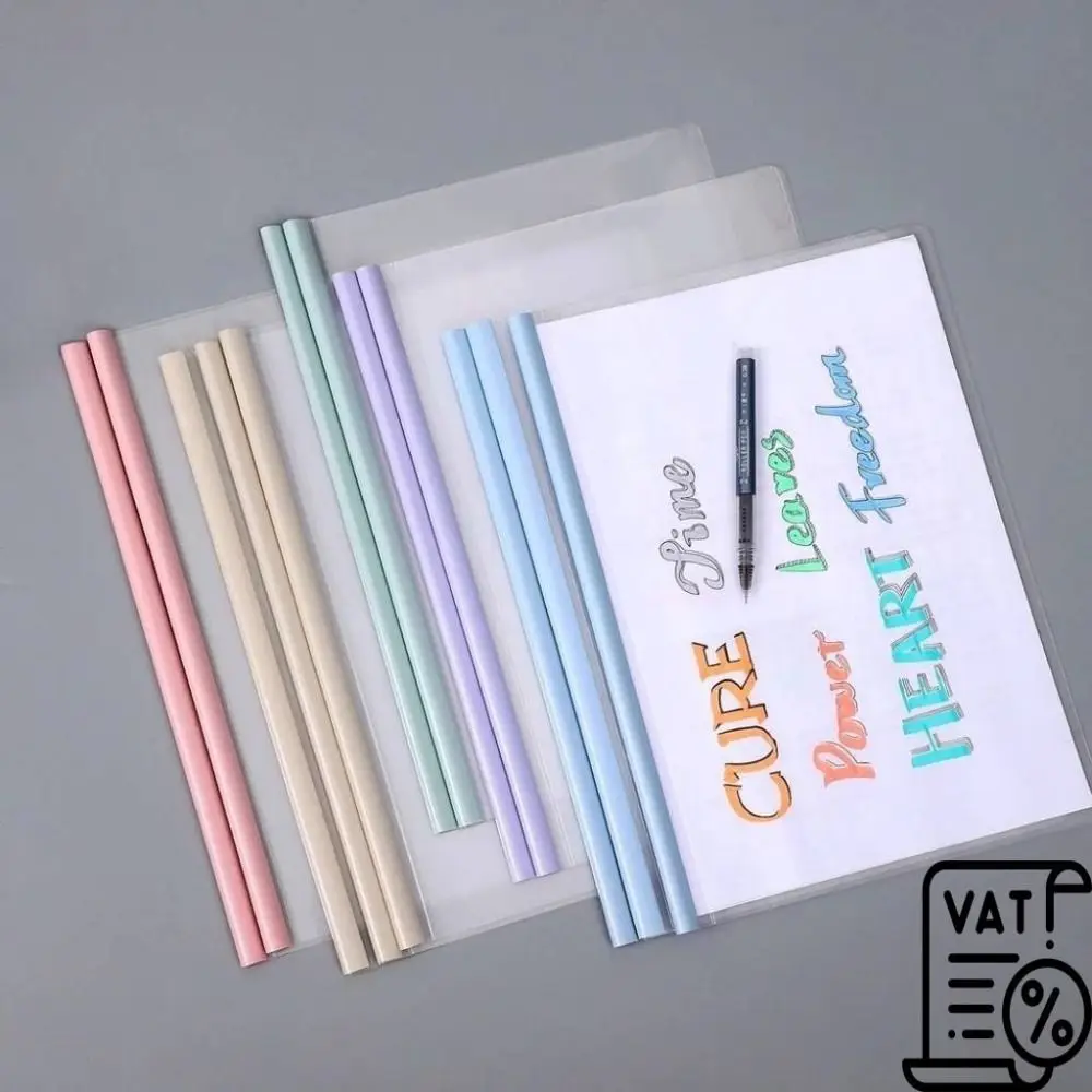 New Plastic A4 Draw Rod Folder Business Supplies Transparent Document Rod Clamp Drop Shaped Thickened Test Paper Storage Clip