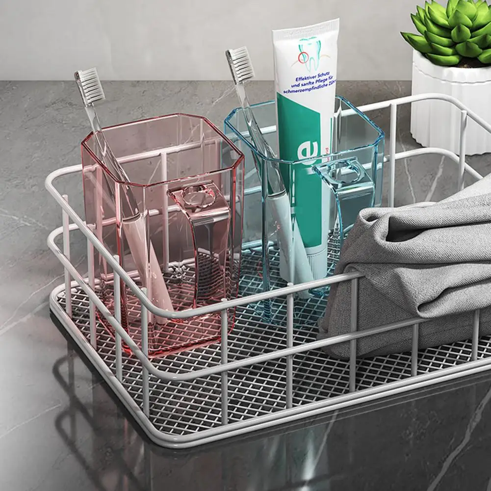 High Temperature Resistant Dental Cup Transparent Plastic Mouthwash Cup with Handle Odor-free Rinse Cup for Bathroom Toothbrush