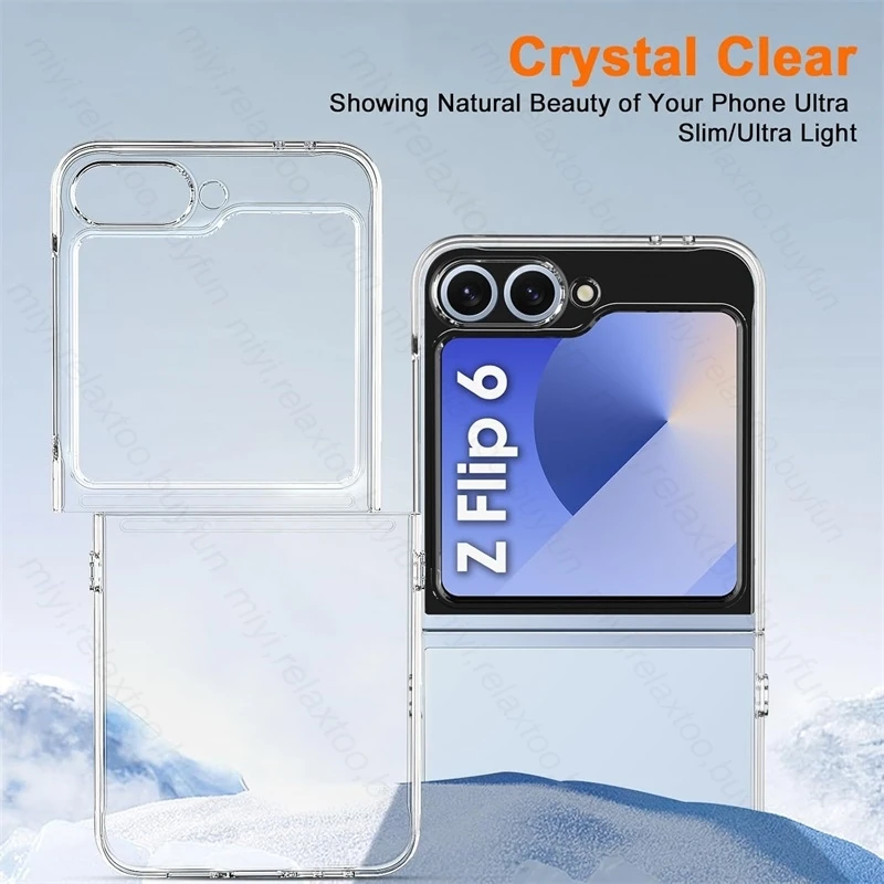 Samsung ZFlip 6 Hülle Ultradünne transparente Rüstung stoßfeste Coque DYM für Samsung Galaxy Z Flip6 ZFlip6 5G 2024 Hart-PC-Shell