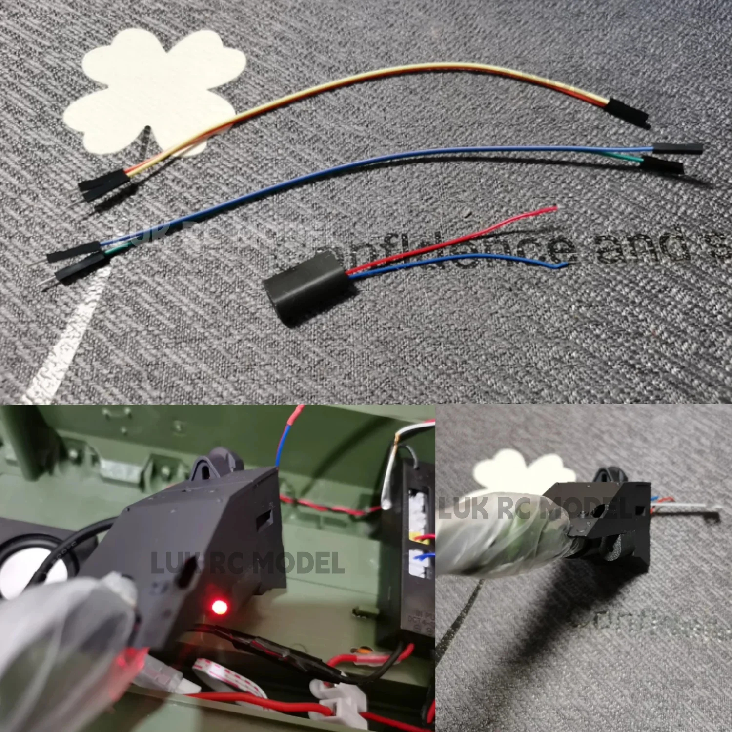 Upgraded Red Laser Light For HL Leopard 2A6 Modified 2A7 1/16 RC Tank 7.0 Motherboard LED2 Plug  Modification Accessories DIY