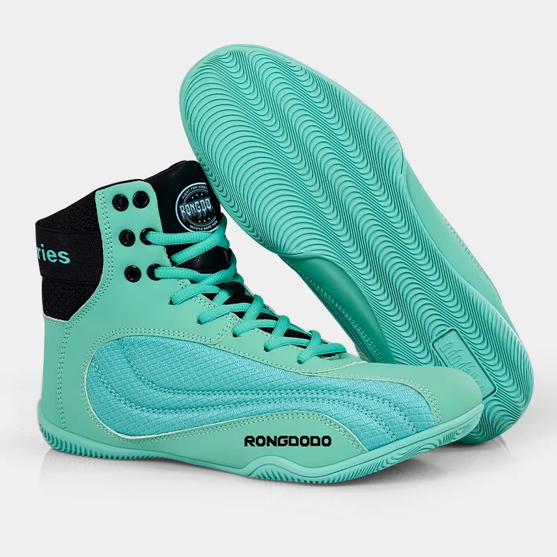 Training Wrestling Shoes for Men Female Breathable Fitness Boxing Shoes High-Top Professional Foot Protection Wrestling Shoes