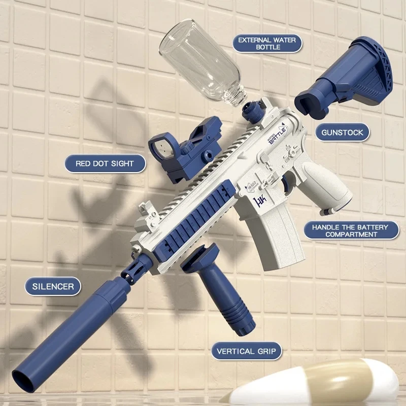 New M416 Water Gun Electric Pistol Shooting Toy Full Automatic Summer Beach Toy For Kids Children Boys Girls Adults Gift