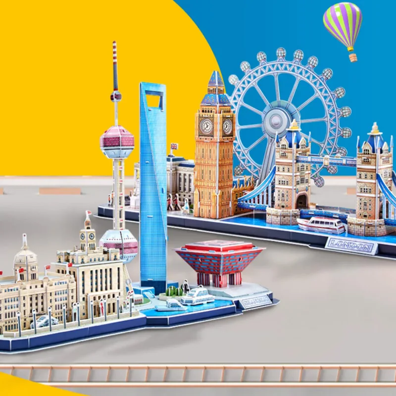 Cubicfun city landmarks building DIY Assembly model construction toys decoration gift for family