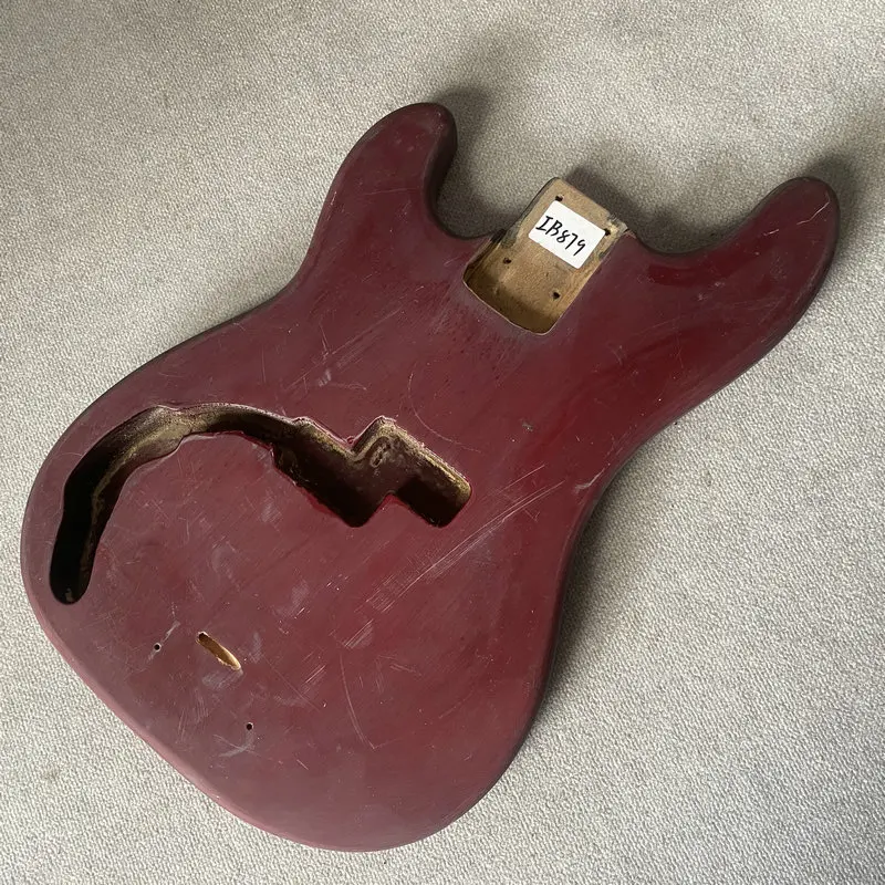 IB879 Claret Solid Wood 4 Or 5 String PB Pickups Electric Guitar Bass Body Left Hand DIY&Replace Part Paints&Wood  Damages