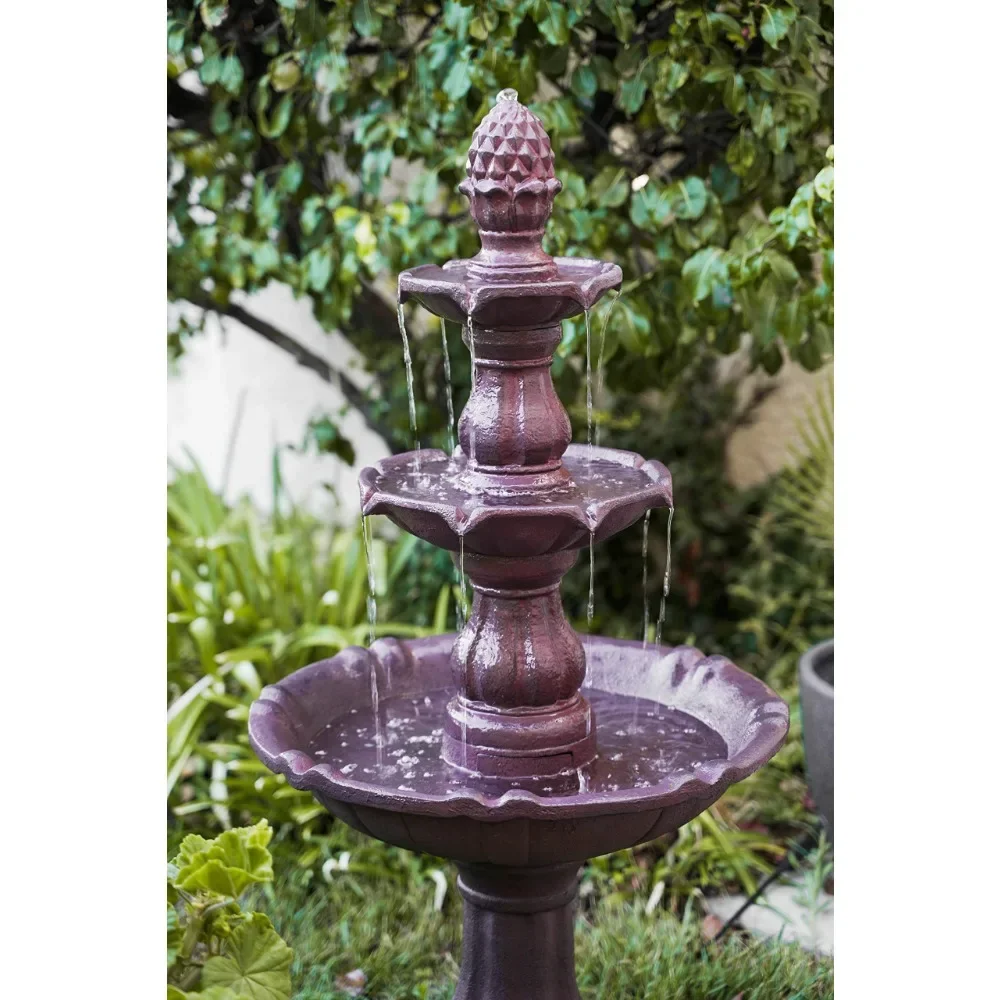 

2024 New 3-Tier Freestanding Waterfall Fountain, Outdoor Garden, Yard, Lawn, Porch Décor