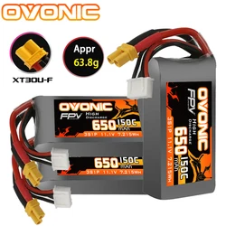 1-2szt OVONIC 650mAh 150C 11.1V Akumulator Lipo z wtyczką XT30 do helikoptera RC Quadcopter FPV Racing Drone Parts Akumulator 3S