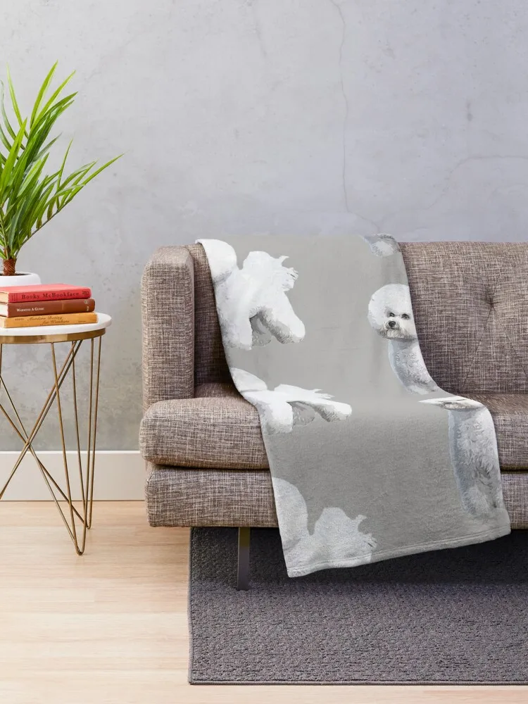 Bichon Frise Standing Beauty Throw Blanket Sofa Blanket Thin Blankets