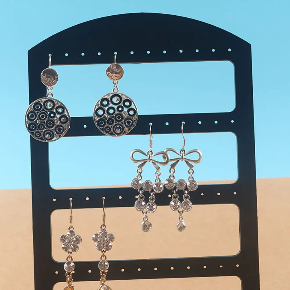 48 Hole Acrylic Earring Rack Stand Organizer for Dangle Hoop Stud Earrings Nose Rings Space Saving Home Business