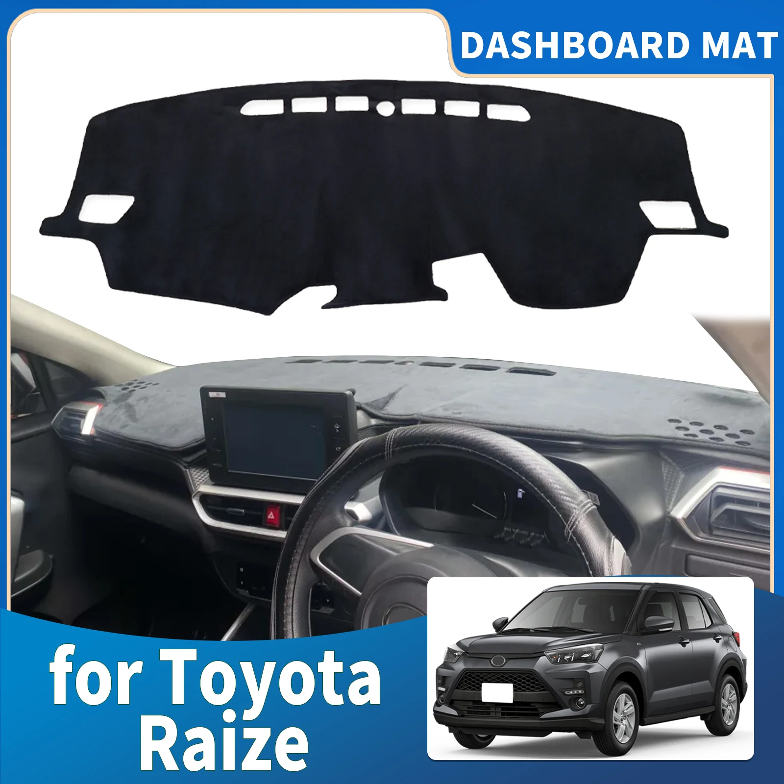 

fit for Toyota Raize Daihatsu Rocky 2019-2024 Car Accessories Dashmat Dashboard Cover Pad Protective Carpet DashMat Sunshade