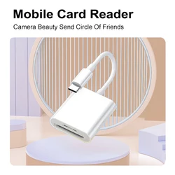 SD Card Reader for iPhone 15/iPad/Mac, Type C to SD TF Dual Card Slot Memory Portable Card Reader, Type C Plug and Play-2 Slots