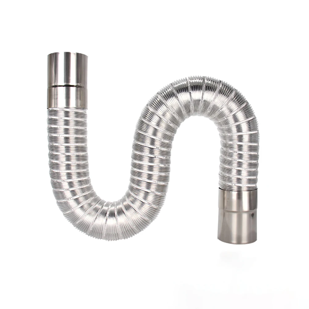 Stainless Steel and Aluminum Foil Exhaust Pipe for Gas Water Heaters Adjustable Length Resistant to Rust and High Temperatures